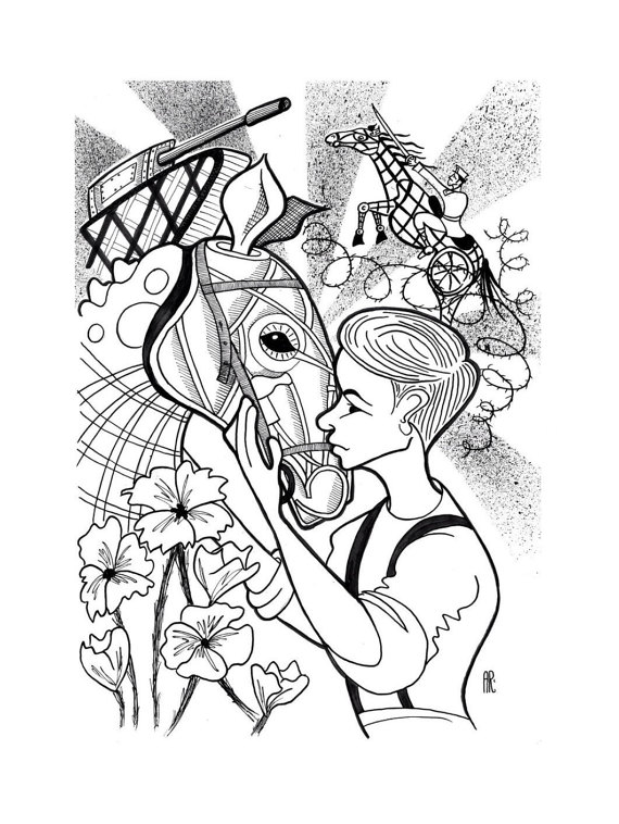 570x758 Dramatic Inking War Horse