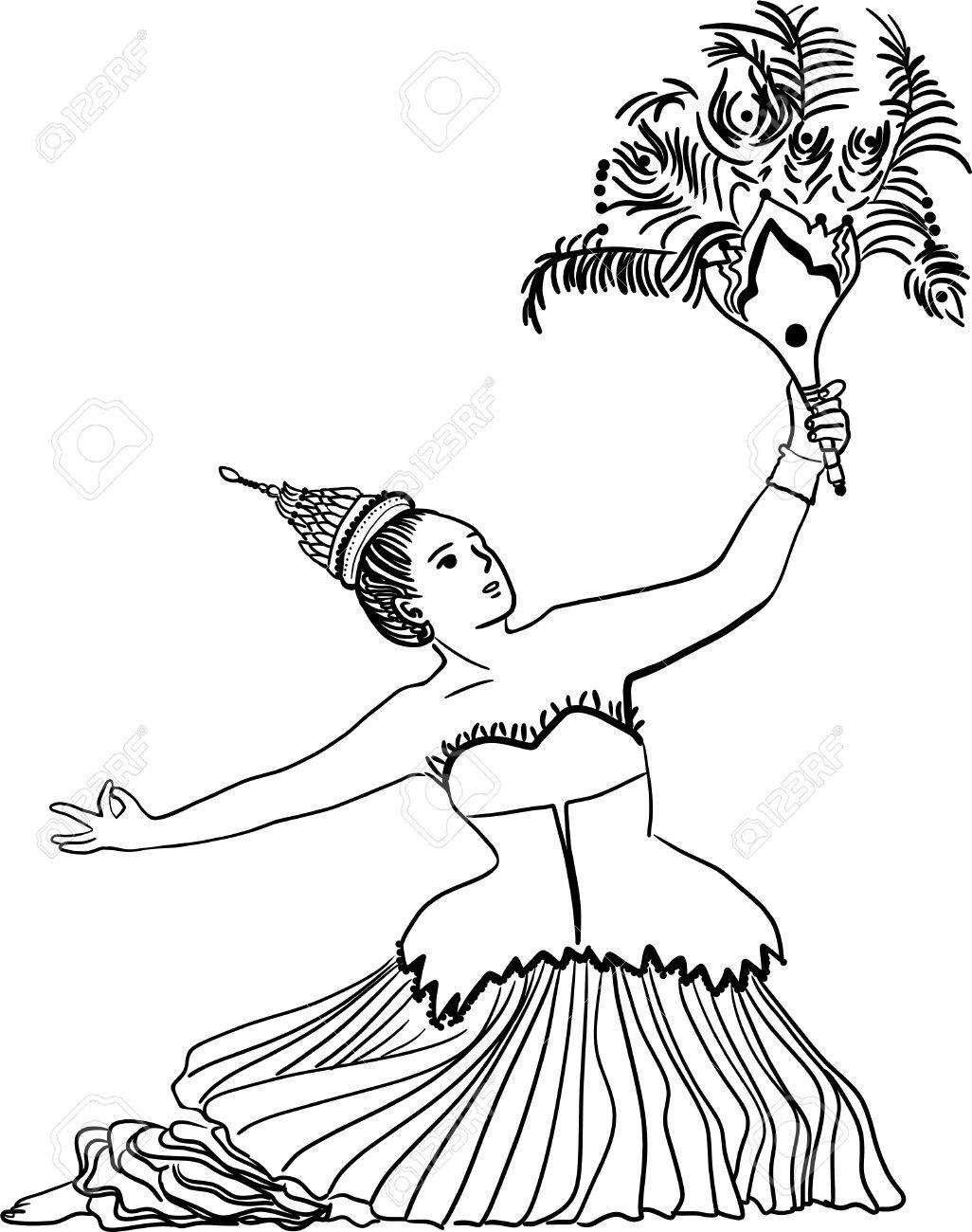 1026x1300 Art Drawing Of Thailand Dancing Art, Thai Classical Dance,(Ram