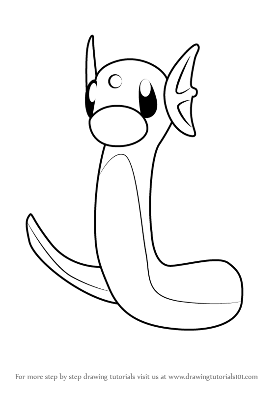 566x800 Learn How To Draw Dratini From Pokemon Go (Pokemon Go) Step By