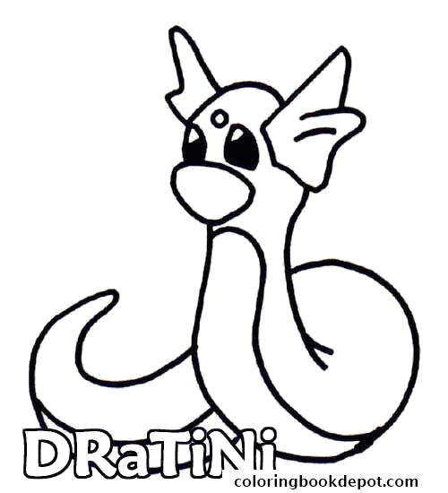 500x550 Pokemon 147 Dratini Coloring Pages