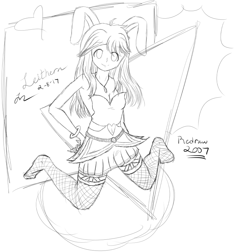 787x842 Redraw 10 Year Old Drawing, Bunny Girl By Cathartic Dream