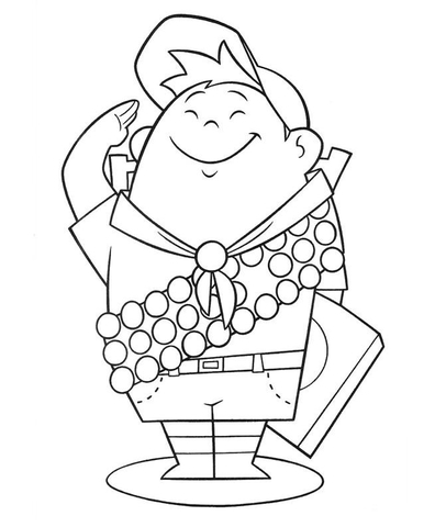 406x480 Russell, 8 Year Old Wilderness Explorer Coloring Page Free