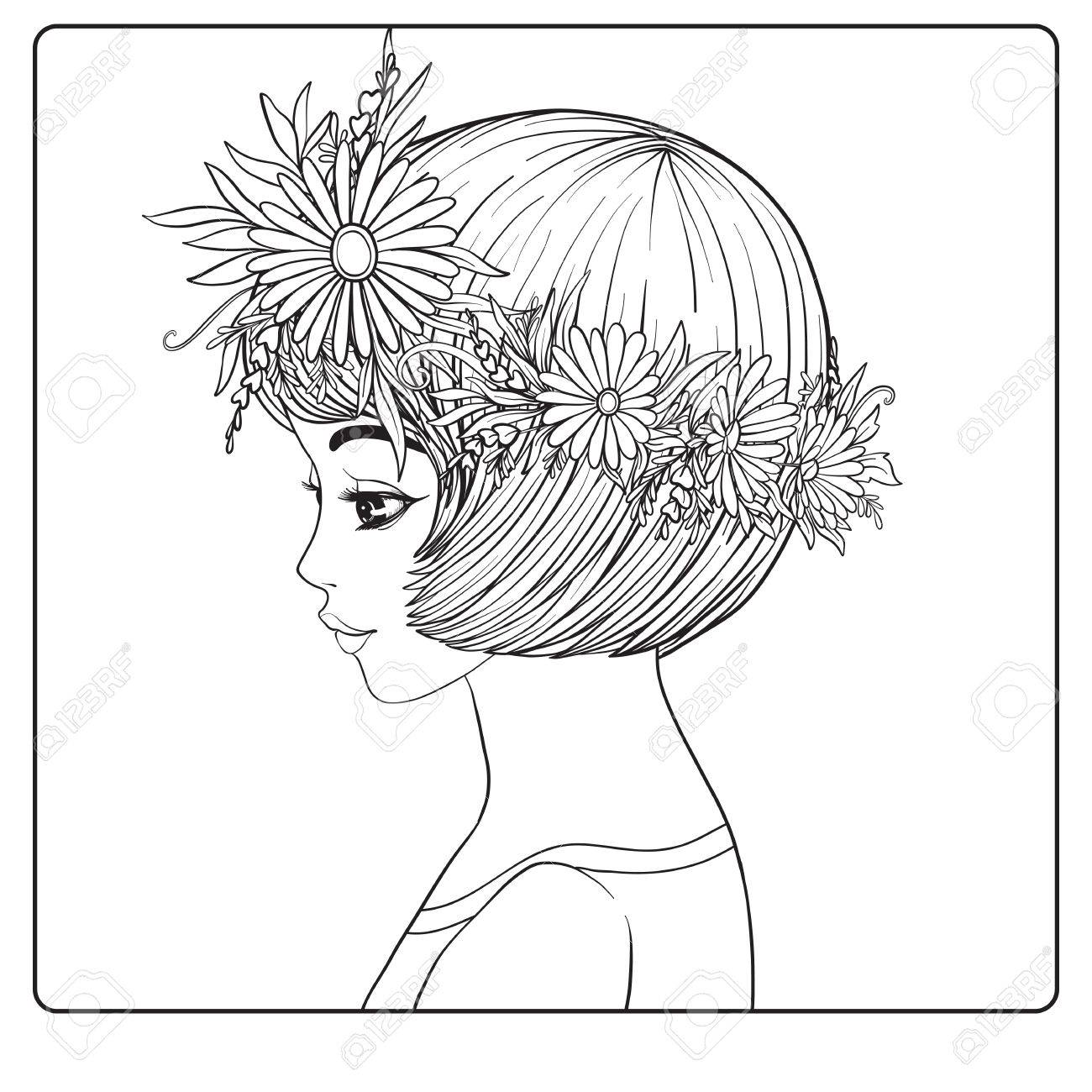 1300x1300 A Young Beautiful Girl With A Wreath Of Flowers On Her Head