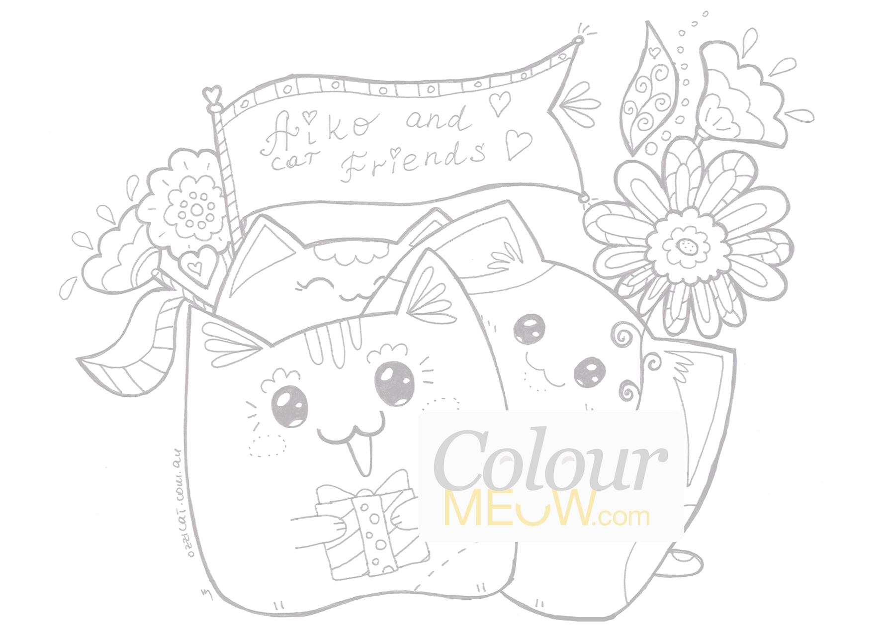 1800x1273 Colour Meow Cat Colouring Pages Amp Cat Drawings For Adults. Anti