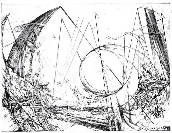 725x560 Christopher Georgesco, Modern Sculpture, Artists Drawings