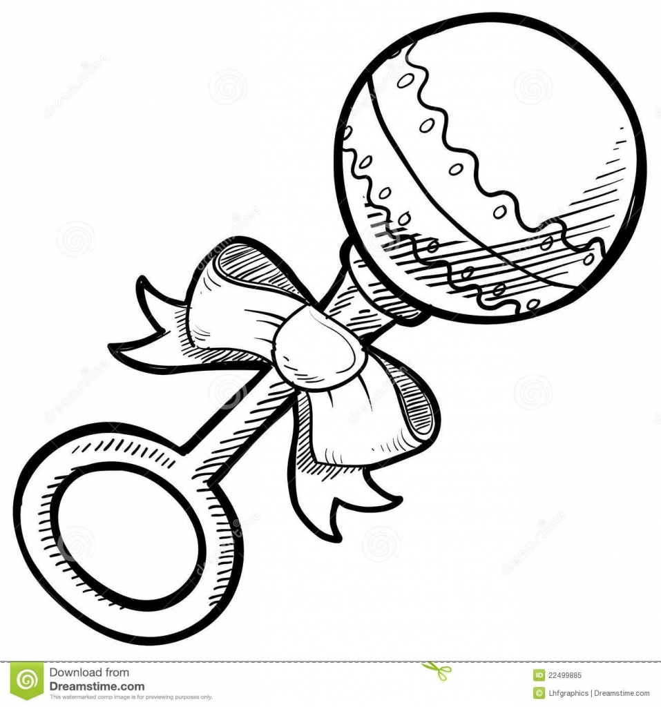 957x1024 Drawings For Babies Ba Rattle Drawing Royalty Free Stock Photo