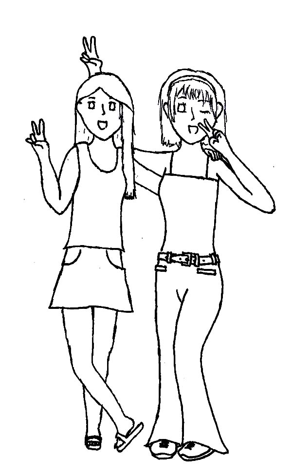 600x977 Drawing How To Draw Best Friends Together Plus How To Draw