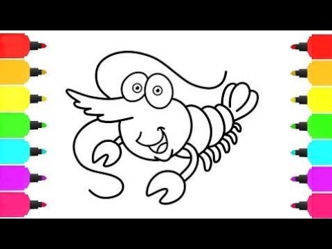 480x360 How To Draw Crawfish Coloring For Children