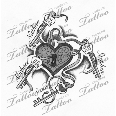 400x400 Love This! Want It Very Colorful Childrens Names Tattoo