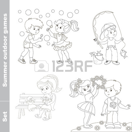 450x450 Summer Outdoor Hobby Games For Children. Little Baby Girl Wears