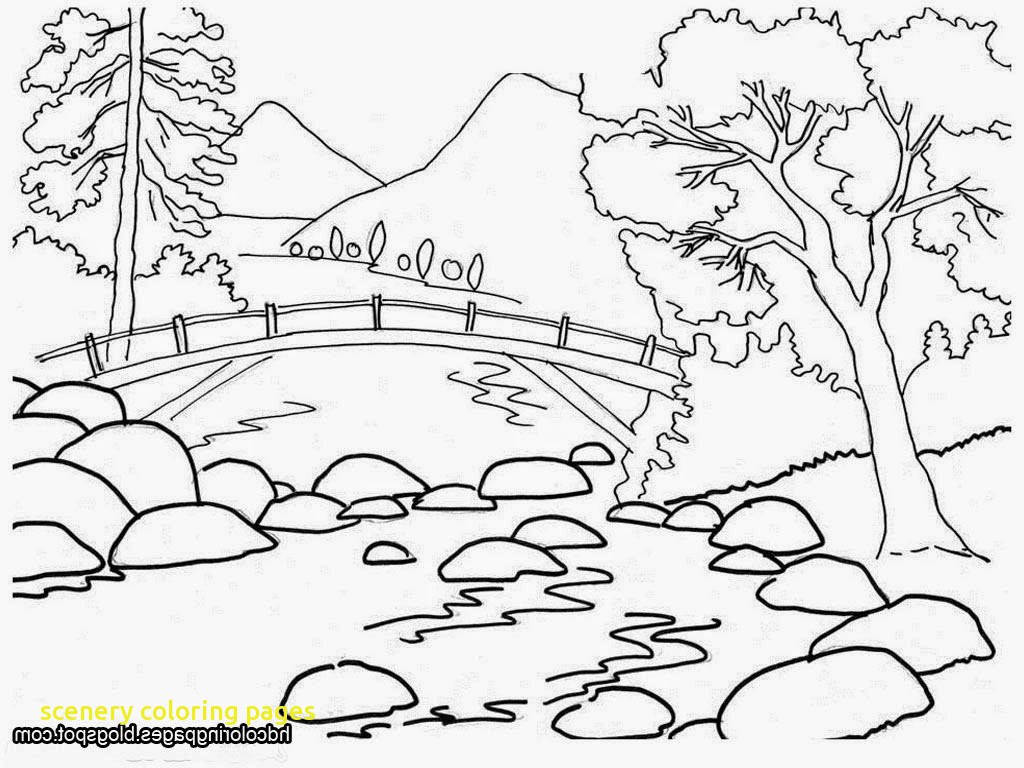 1024x768 Scenery Coloring Pages With Nature For Drawing For Kids Nature