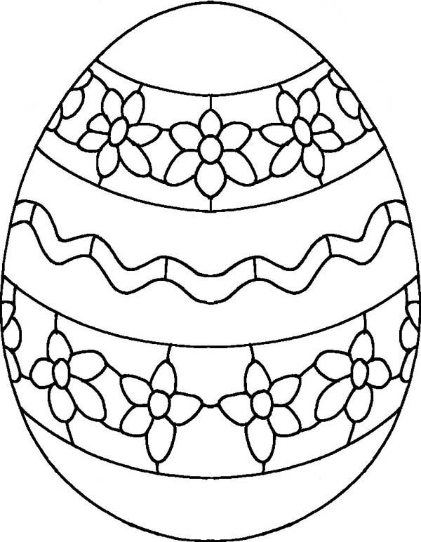 600x772 Draw Flower On Easter Egg Coloring Pages Batch Coloring