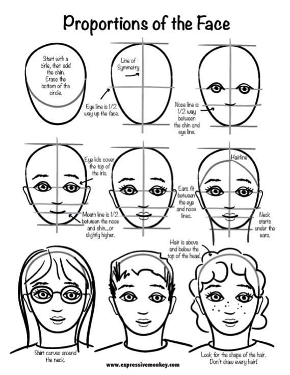 569x735 Proportion Face Drawing Elementary