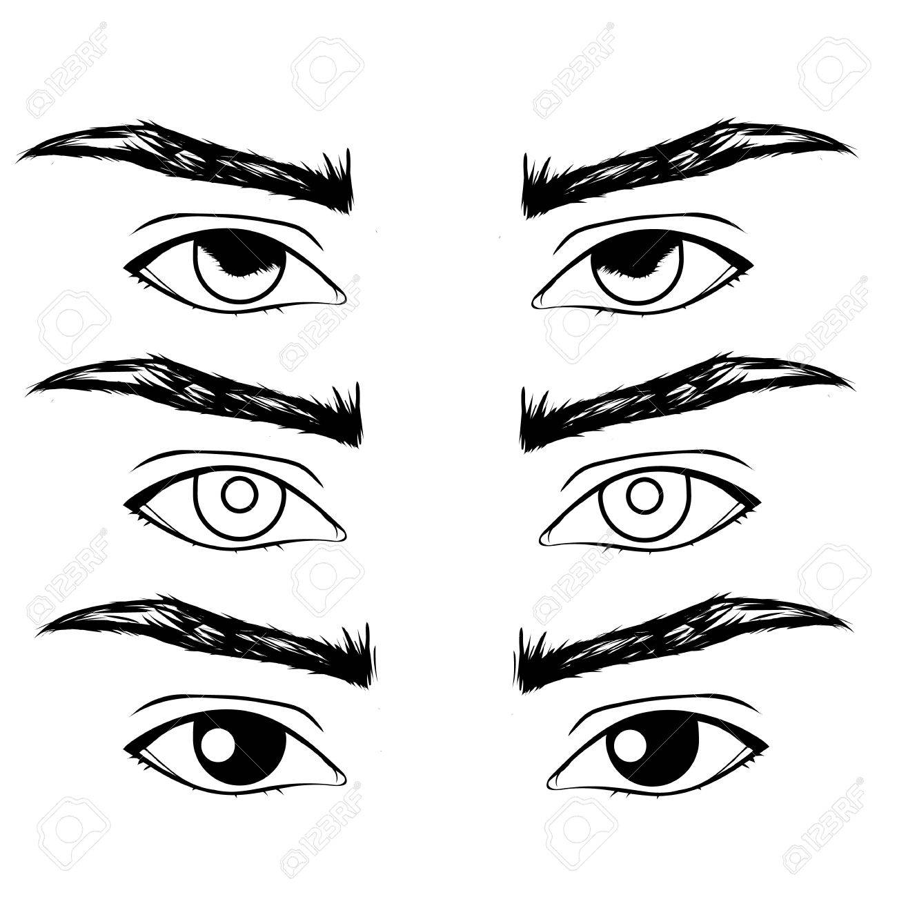 1300x1300 Hand Drawn Men's Eyes Royalty Free Cliparts, Vectors, And Stock