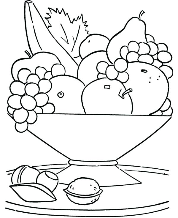 600x734 Fresh Healthy Food Coloring Pages Online Drawing Eating Heart