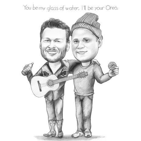 463x463 Caricature Drawing For Best Friend Present
