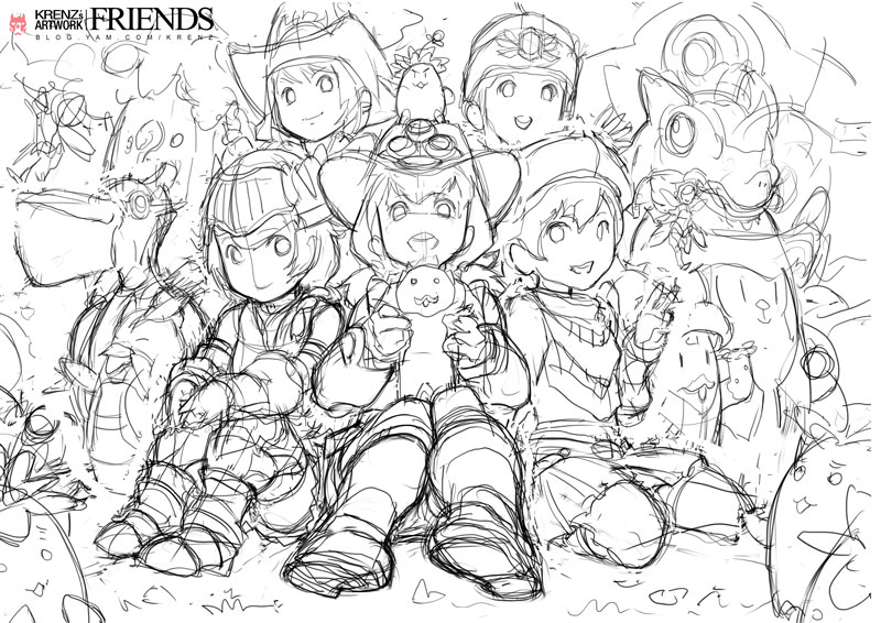 800x566 Friends Sketch By Cushart