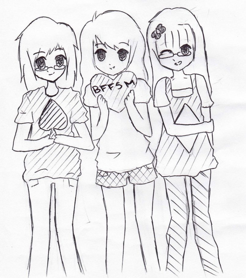 805x909 Drawing How Draw A Best Friends Forever Drawing Also How
