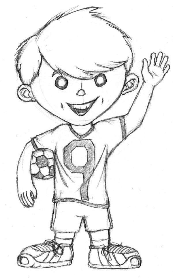 600x961 Soccer Kid Sketch By Albundyland