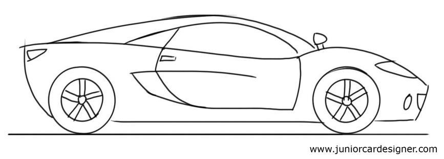 867x312 Car Drawing Tutorial For Kids Sports Car Side View Junior Car