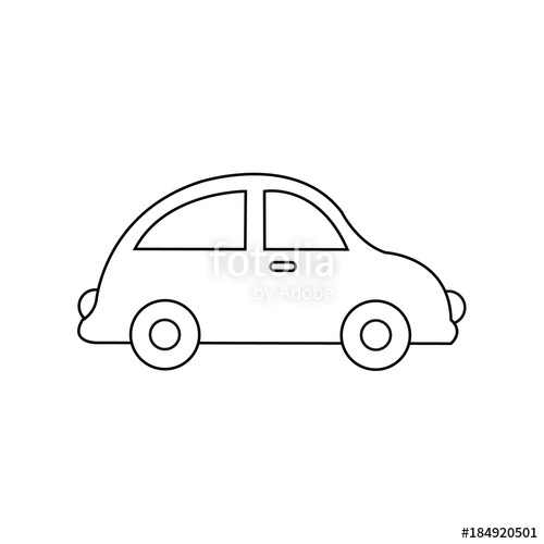 500x500 Car Drawing. Car Toy. Coloring Pages For Kids. Vector Stock