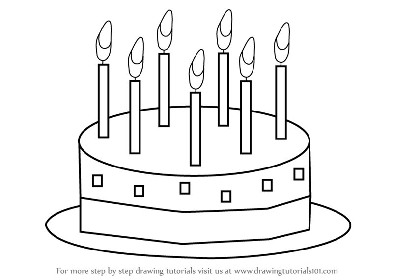 800x566 Learn How To Draw Birthday Cake For Kids (Cakes) Step By Step