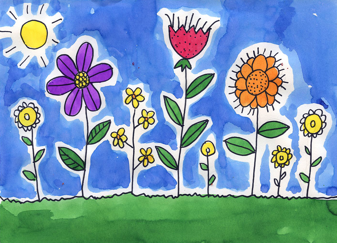 1140x823 Garden Drawings Kids