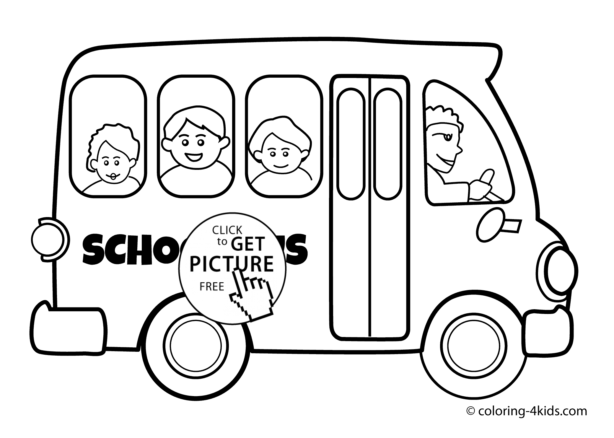 2079x1483 Bus Transportation Coloring Pages For Kids, Printable