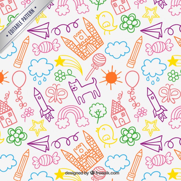 626x626 Children Drawings Pattern Vector Free Download
