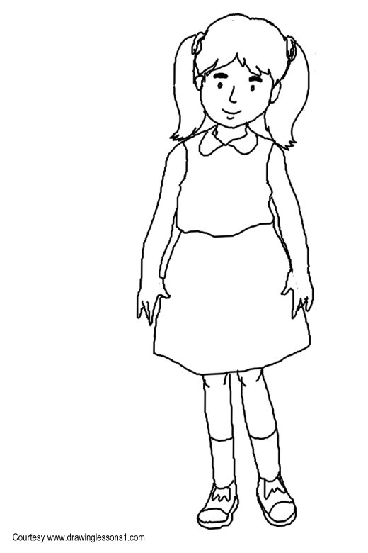 520x780 Pictures Girl Drawings For Kids,