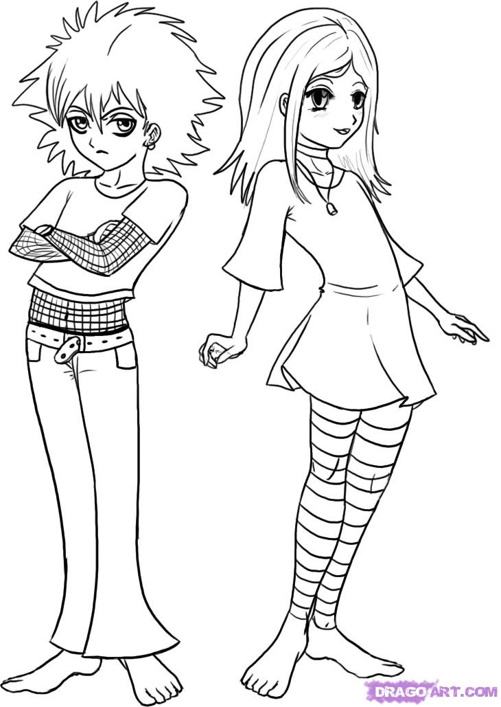 730x1029 Drawing Cartoon Girl