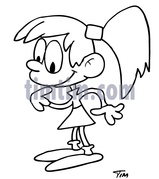 520x585 Free Drawing Of A Girl Bw From The Category Parents Amp Kids