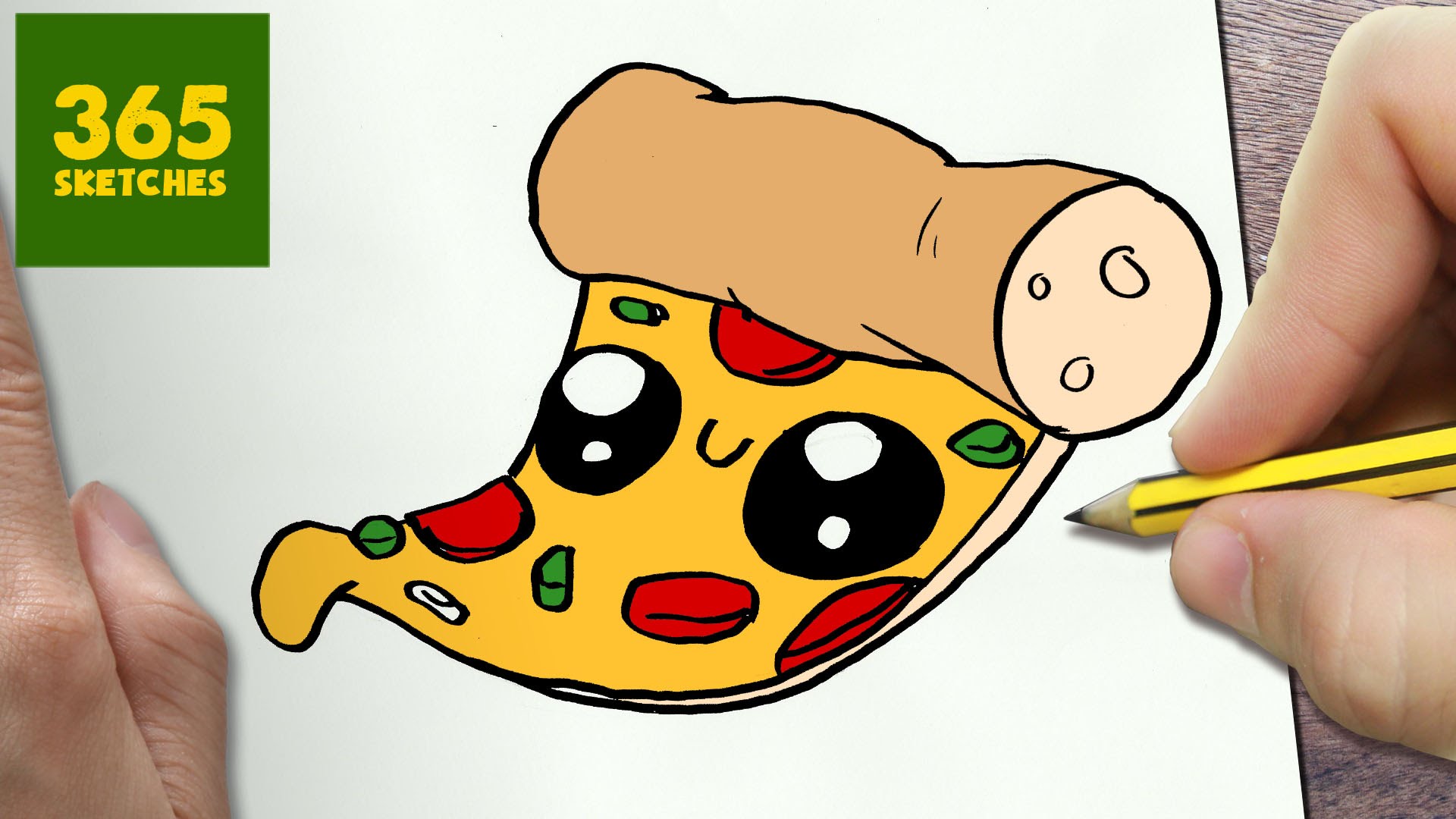 1920x1080 How To Draw A Pizza Cute, Easy Step By Step Drawing Lessons