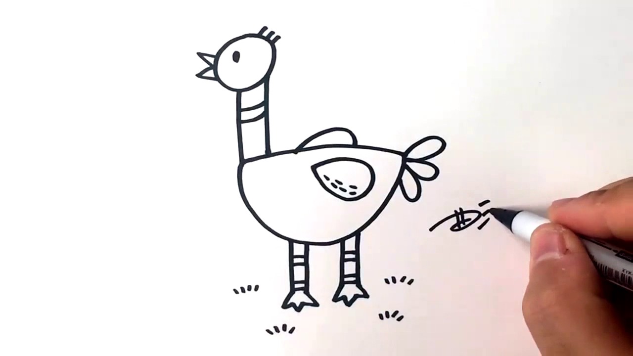 1280x720 How To Draw Ostrich Easy Drawing Ideas For Kids Online Courses