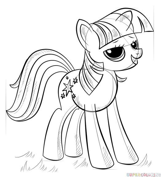 524x575 How To Draw Princess Twilight Sparkle Alicorn Step By Step