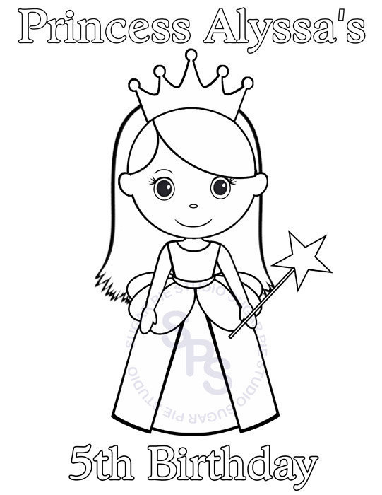 541x700 Personalized Printable Princess Birthday Party Favor Childrens