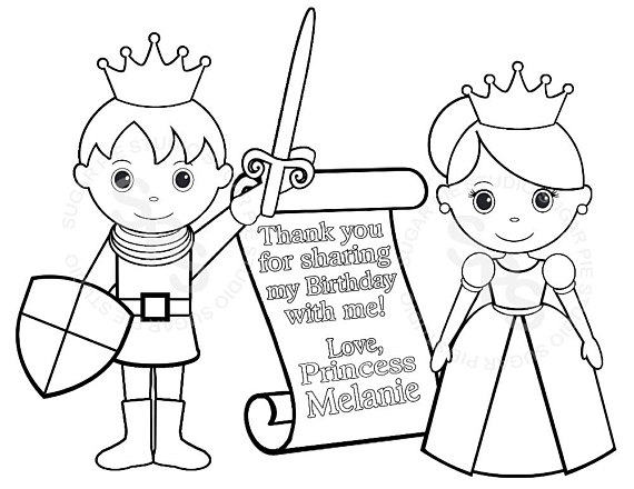 570x440 Personalized Printable Princess Prince Knight Scroll Birthday
