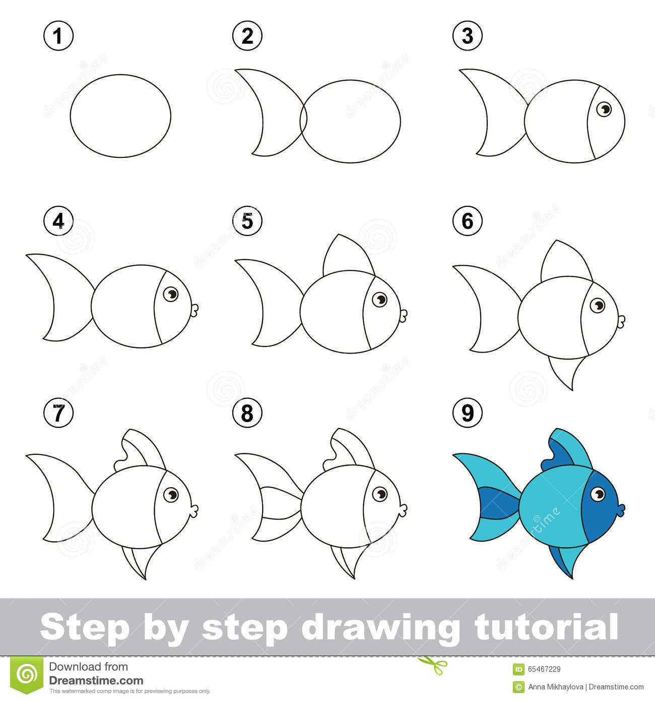 1300x1390 Drawing Tutorial. How To Draw A Cute Fish