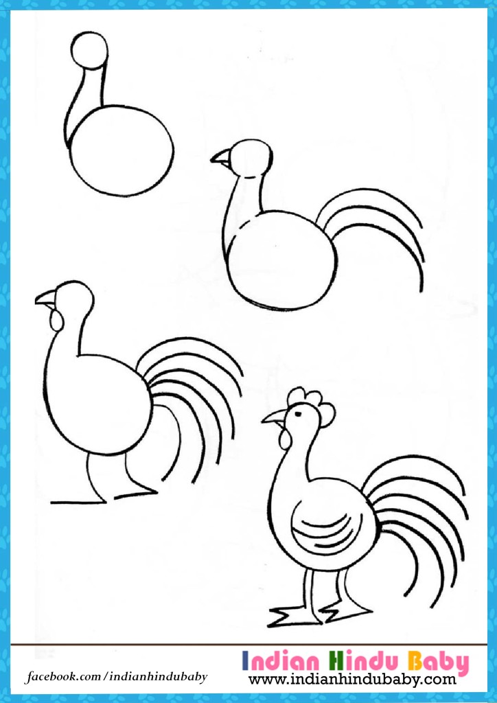 724x1024 Hen Step By Step Drawing For Kids Indian Hindu Baby