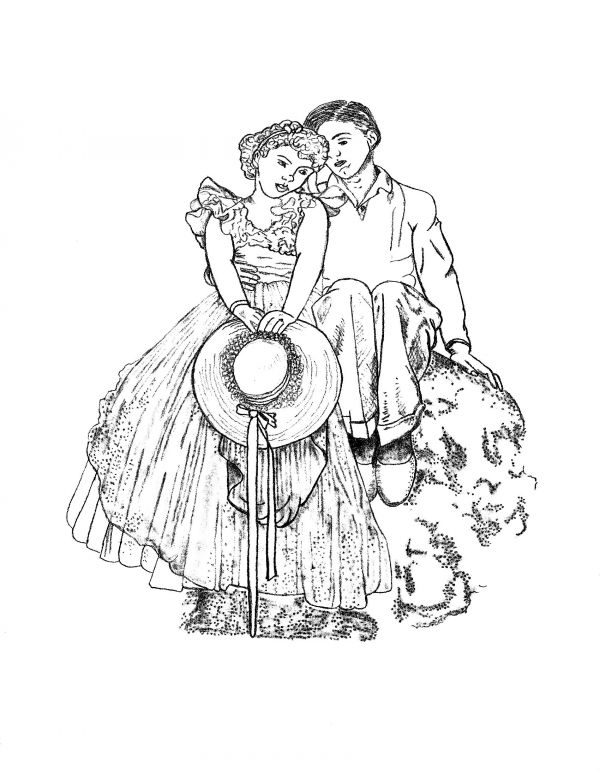 600x772 Drawing A Likeness Of Young Love By Norman Rockwell