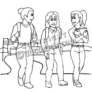 300x300 High School Students Clipart Black And White