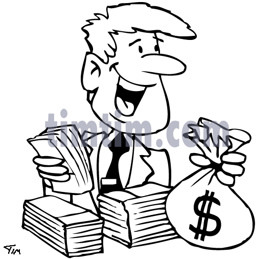 536x506 Free Drawing Of A Money Man Bw From The Category Computers