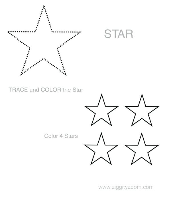 600x746 Star Coloring Pages For Preschoolers Free Worksheets Shape