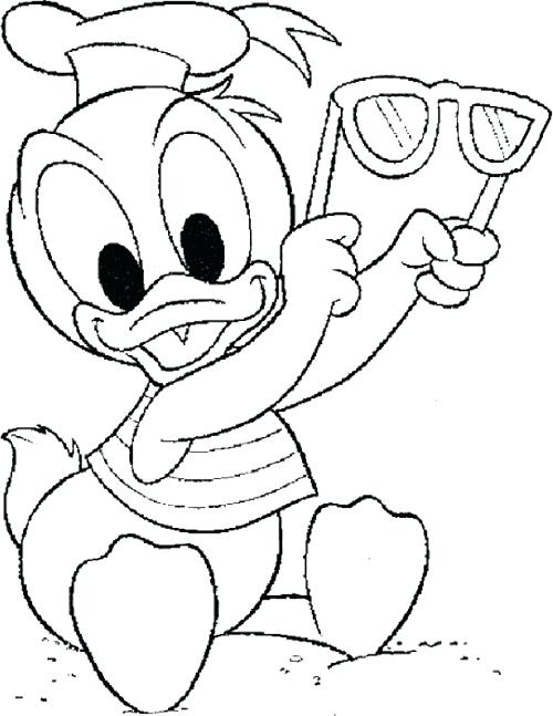 500x647 Simple Donald Duck Coloring Pages Kids Drawings To Paint Page