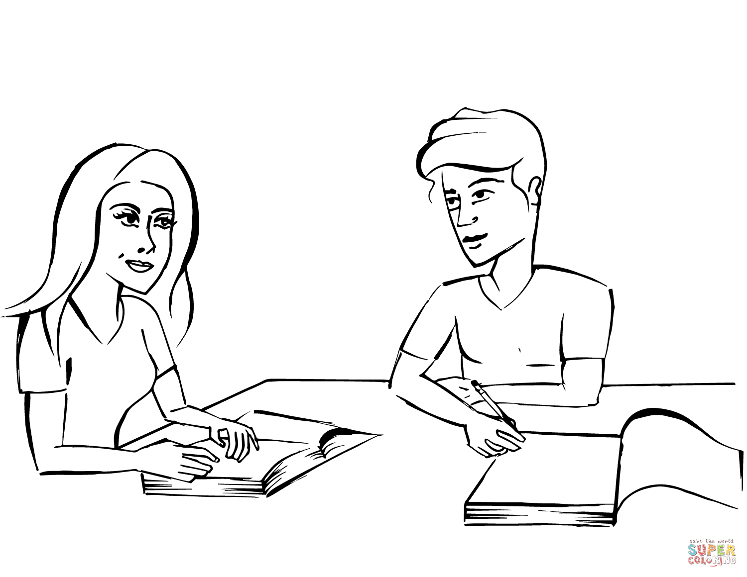 1500x1160 University Students Coloring Page Free Printable Coloring Pages