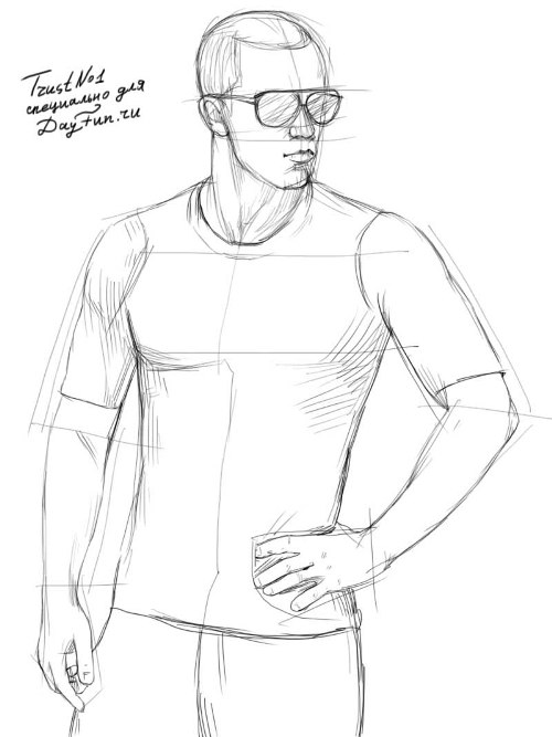 500x667 How To Draw A T Shirt Step By Step