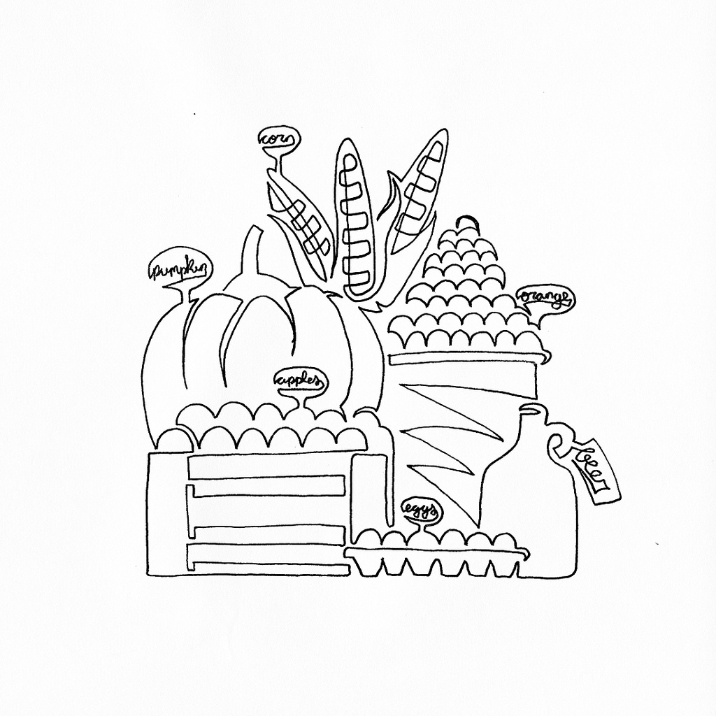 1024x1024 A Single Line Drawing For A Farmers Market T Shirt
