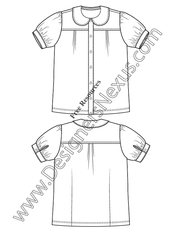 612x792 Free Illustrator Fashion Flat Sketches Childrens Apparel