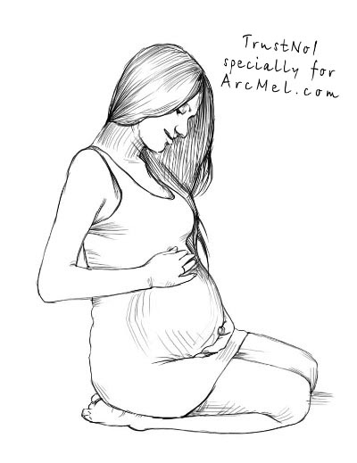 400x519 How To Draw A Pregnant Woman Step By Step
