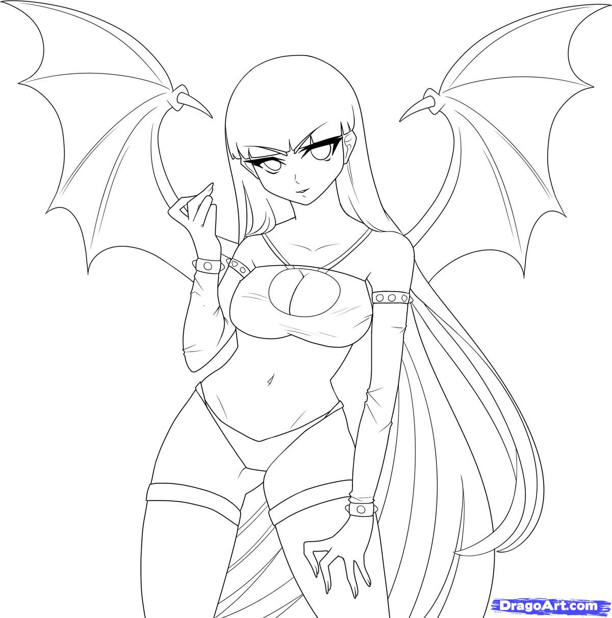 1200x1212 Drawing Anime Women Sexy Devil Anime Girls Coloring Pages Anime